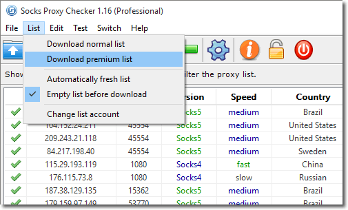 Download socks proxy list by program